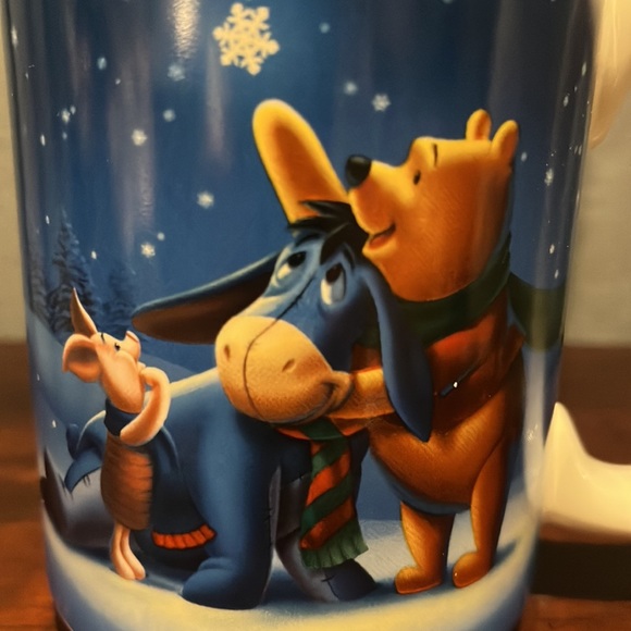 NIB Disney Store Exclusive Winnie the Pooh, Eeyore, Piglet Holiday Snowflake Mug - Picture 2 of 16